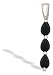 14K White Gold Genuine Pear Black Onyx 3-Stone Pendant
