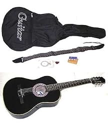 38" Inch Student Beginner Black Acoustic Guitar w/ Carrying Case, Accessories, eBook