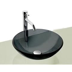 Alpenberger / Design Schwarzglaswaschschale � 420 mm / Schwarzglasschale / Glaswaschschale / Glaswaschbecken / Glas / Badezimmer / G�ste-WC