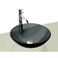 Alpenberger / Design Schwarzglaswaschschale � 420 mm / Schwarzglasschale / Glaswaschschale / Glaswaschbecken / Glas / Badezimmer / G�ste-WC