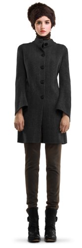 CURVED SLEEVE HERRINGBONE TWEED COAT