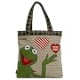 Loungefly Muppets Kermit Think Green Stripe Shoulder Tote Bag