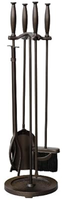 UniFlame 5-Piece Bronze Fire Set with Cylinder Handles