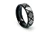 Black PVD Titanium Ring with diamond shape satin finish center and High Polish Band 7mm