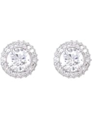 14K White Gold Pair 1 1/2 Ct Tw Diamond Earrings