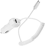 Galaxy S7 S6 Note 5 Car Charger, KOMEI Micro USB Ultra Rapid Car Charger For Samsung Galaxy S7 S6 S5 S3 S4 Note 2 Note 3 Galaxy Tab Coiled Cable (White 2.1A)