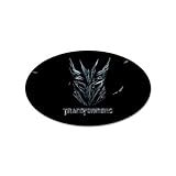 Sticker (Oval) of Transformers Decepticon Logo in Steel Shards
