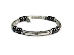 Magnetic Hematite Healing Stretch Bracelet with Crystals