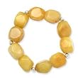 .925 Silver & Yellow Jade Nugget Stretch Bracelet