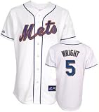 MLB David Wright New York Mets Youth Short Sleeve 6 Button Synthetic Replica Jersey (White, Small)