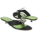 Beverly Feldman Women's Isadora Thong Sandal,Black Satin,8 M