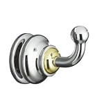 KOHLER 12156-CB Fairfax Single Robe Hook, Polished Chrome with Vibrant Polished Brass Accents