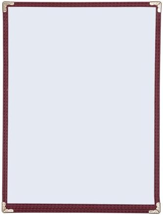 8.5" x 14" Restaurant Menu Holders 2-Views 30 Pcs Burgundy