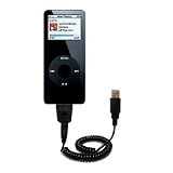 Coiled Power Hot Sync and Charge USB Data Cable w/ Tip Exchange for the Apple Nano (2GB) - Gomadic Brand