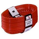 Medium Red Plastic Oval Basket (06-0925)