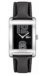 Lacoste Andorra Black Dial Black Leather Ladies Watch 2000677