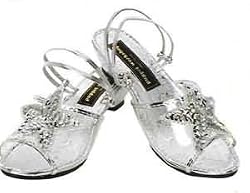 Little Girl Silver Princess Dress-Up Slippers