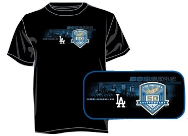 Los Angeles Dodgers 50th Anniversary City Skyline T-Shirt