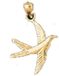 Dazzlers Solid 14k Gold Bird Charm Pendant Available in three colors from jewelsberry (weights: 1.3 grams only)
