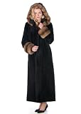 Sheared Mink Fur Coat - Sable Trimmed Hood
