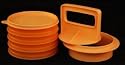 Tupperware Hamburger Press and Freezer Set Large Orange