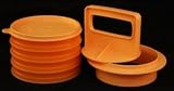 Tupperware Large Hamburger Press & Freezer Set Orange