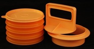 Tupperware Large Hamburger Press And Freezer Set Orange