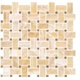 Florida Tile Pietra Art Classic Mosaics Honey Onyx/Timber Polished 12 x 12 Mesh Mounted Mosaics