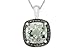 2 3/4 Carat Green Amethyst and Black Diamond 14K title=