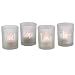 Flameless Tealight Candles with Glass Votive Set of 4