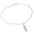 Sterling Silver Pink CZ Flip Flop Anklet