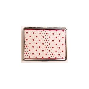 Outer Rebel Fashion Flasks and Smoking Accessories- Star Punched White Vinyl Over Red Stainless...