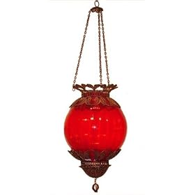 Red Handblown Lamp