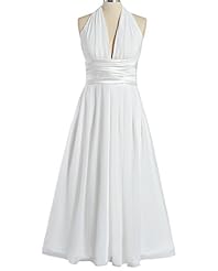 Sexy V-neck Chiffon Short Tea Length Halter   Dress With a Bow(s) and a Sash 