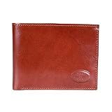 Robe di Firenze Compact Brown Leather Billfold Wallet