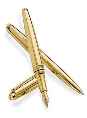 Caran D'ache Leman Jewelry yellow gold 18kt, 34 Diamonds Medium Point Fountain Pen - CA-5089100