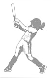 Sudden Shadows Girl Softball Batter Wall Sticker Mural