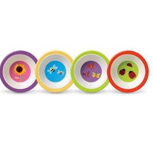Childrens Toyshop  Toys : Crocodile Creek's Garden 4 Piece Children's Melamine Bowl Set