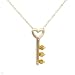 Heart Necklace With Genuine Citrines Made in Yellow Gold Length 18in