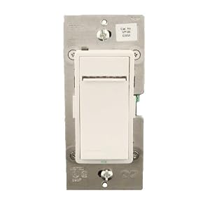 Leviton VPI06-1LZ Vizia 600W Incandescent Dimmer - White Ivory Light Almond by Leviton
