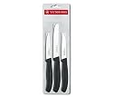 Victorinox Cutlery 3-Piece Paring Knife Set, Black Polypropylene Handles