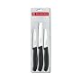 Victorinox Cutlery 3-Piece Paring Knife Set, Black Polypropylene Handles