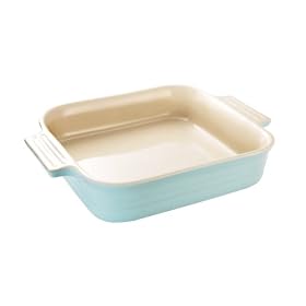 Le Creuset Stoneware Square Dish, Satin Blue, 23 cm