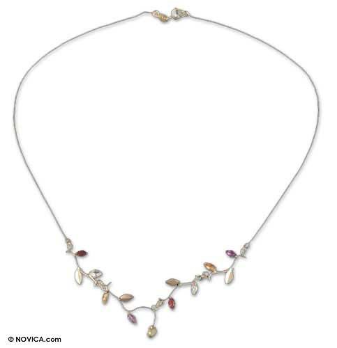 Gold plated choker Amethyst 16.9 L