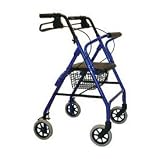 Invacare Lightweight Rollator with 7.5 Inch Wheels Ergonomic Hand-brakes, Blue
