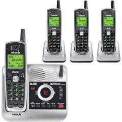 V-Tech CS5121-4 5.8GHz DSS Four Handset Cordless Answering System with Caller ID (Silver/Black)