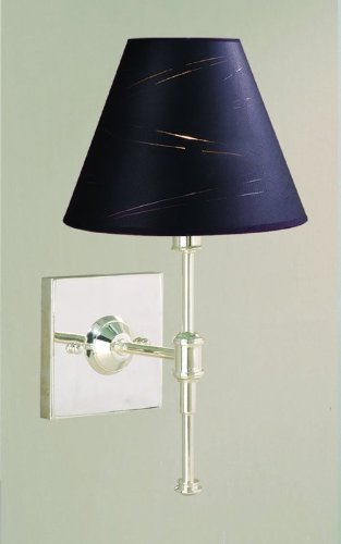 Laura Ashley SLE23007-WST440 1 Light Candle Wall Sconce Lighting Fixture, Silver, Paper Shade, B9283