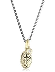Erica Molinari "Renaissance" 14k Baby Double Cross Charm with 14k Diamond Dot Necklace