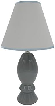 Outstanding Household Mini Ceramic Table Lamp with Frabic Shade (Grey)