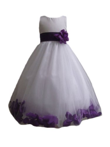 Classykidzshop White Rose Petals Special Occasion Dress